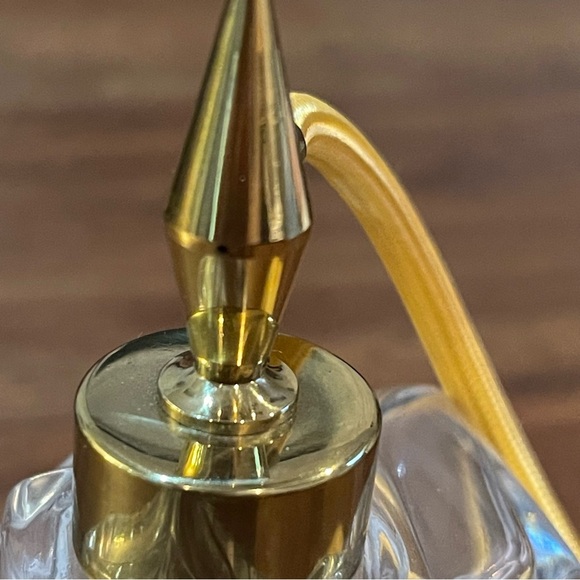 Imperlux W. Germany Lead Crystal Clear Perfume Bottle with Gold Pump - Picture 9 of 11